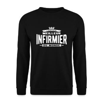 Meilleur infirmier du monde - Sweat-shirt Unisexe - noir - Devant - Alina (178cm) & Michal (187cm)
