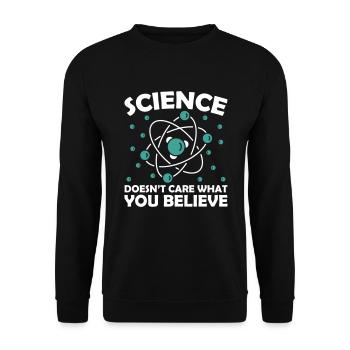 Science Doesn't Care What You Believe - Unisex Pullover - Schwarz - Vorne - Alina (178cm) & Michal (187cm)