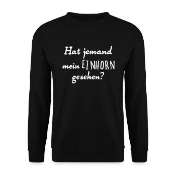 Einhorn - Unisex Pullover - Schwarz - Vorne - Alina (178cm) & Michal (187cm)