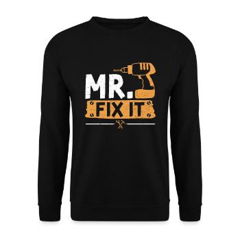 Mr Fix It - Papa bricoleurs - Sweat-shirt Unisexe - noir - Devant - Alina (178cm) & Michal (187cm)