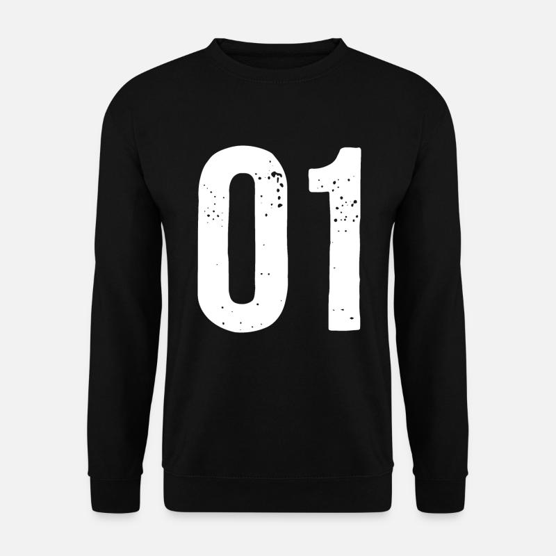 01 Numéros Blanc - Sweat-shirt Unisexe - noir