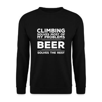 L’escalade résout la plupart des problèmes Bière Le reste - Sweat-shirt Unisexe - noir - Devant - Alina (178cm) & Michal (187cm)