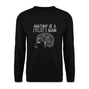 Anatomie cycliste du cerveau d’un cycliste - Sweat-shirt Unisexe - noir - Devant - Alina (178cm) & Michal (187cm)