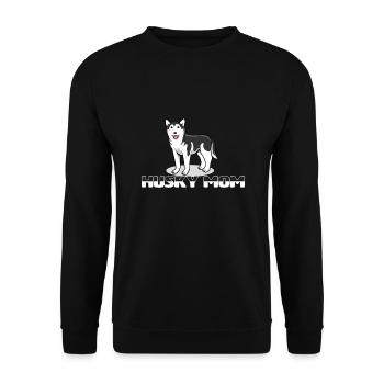 Siberian Husky Damen Husky Mama - Unisex Pullover - Schwarz - Vorne - Alina (178cm) & Michal (187cm)