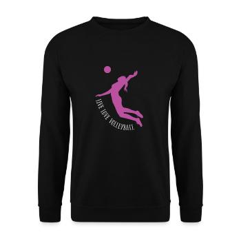 Volleyball Damen Live Love Volleyball - Unisex Pullover - Schwarz - Vorne - Alina (178cm) & Michal (187cm)
