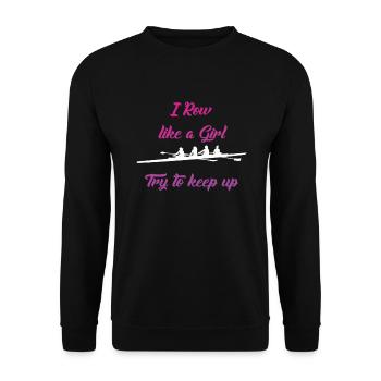 Aviron Coxless Quad Femmes - Je Rame comme une fille - Sweat-shirt Unisexe - noir - Devant - Alina (178cm) & Michal (187cm)