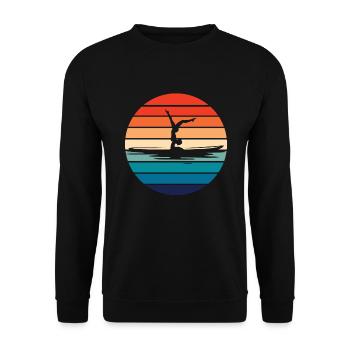 Stand Up Paddleboarding Yoga Damen - SUP Yoga - Unisex Pullover - Schwarz - Vorne - Alina (178cm) & Michal (187cm)