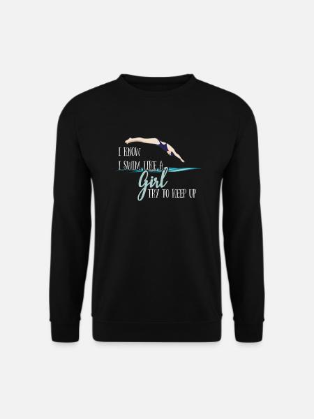 Swimming Womens - I Swim Like A Girl - Unisex Sweatshirt - black