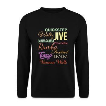 Ballsaal Tanz Worte - Walzer Jive Samba Paso Doble - Unisex Pullover - Schwarz - Vorne - Alina (178cm) & Michal (187cm)