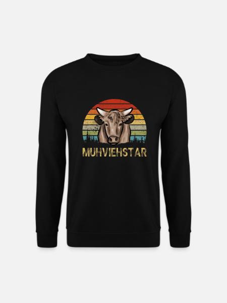 Muhviehstar Landwirt Kuh Bauer Vintage Milchbauer - Unisex Pullover - Schwarz