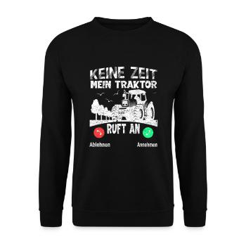 Traktor fahren Landwirtschaft Landwirt Bauer - Unisex Pullover - Schwarz - Vorne - Alina (178cm) & Michal (187cm)