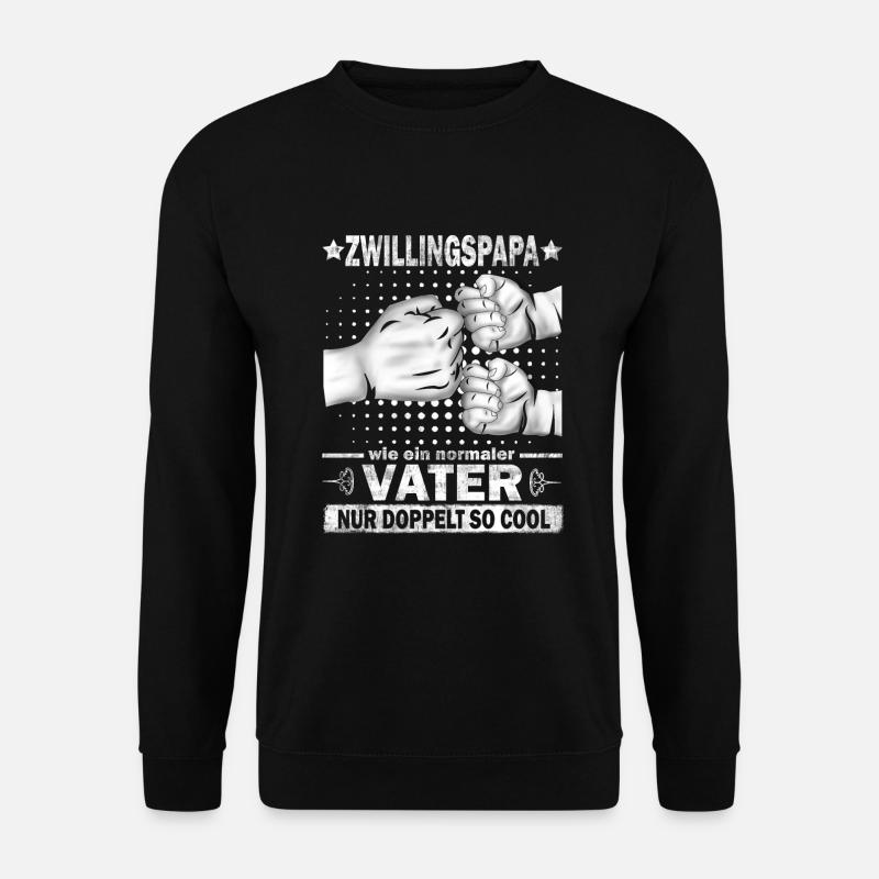 Zwillingspapa Vatertag Papa zwillinge Geschenk - Unisex Pullover - Schwarz