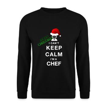 Funny Christmas funny christmas, Chef Chef - Unisex Sweatshirt - black - Front - Alina (178cm) & Michal (187cm)