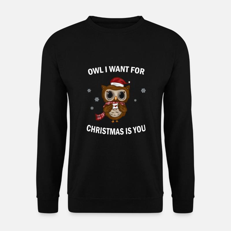 cute owl christmas - Unisex Sweatshirt - black
