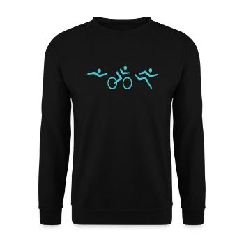 Triathlon Swimming Running Cycling Sports - Unisex Sweatshirt - black - Front - Alina (178cm) & Michal (187cm)