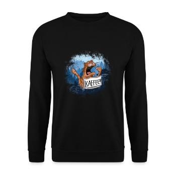 Katze schwarzer Kaffee Barista Kaffeetrinker - Unisex Pullover - Schwarz - Vorne - Alina (178cm) & Michal (187cm)