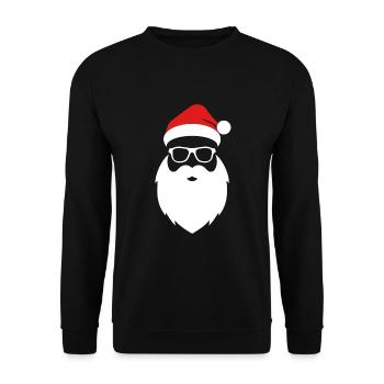 Weihnachtsmann Bart Nikolaus Weihnachten - Unisex Pullover - Schwarz - Vorne - Alina (178cm) & Michal (187cm)