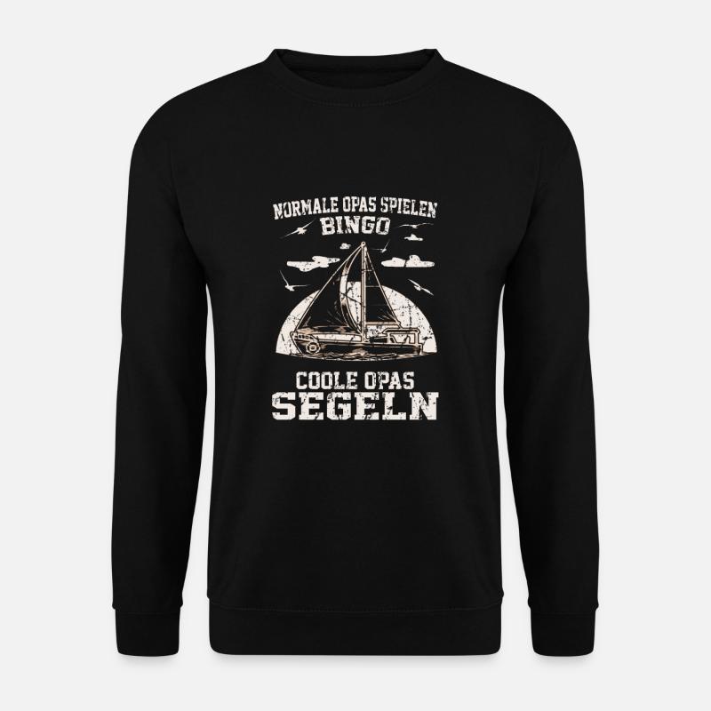Segeln Opa Segler Segelboot Skipper Segelschiff - Unisex Pullover - Schwarz