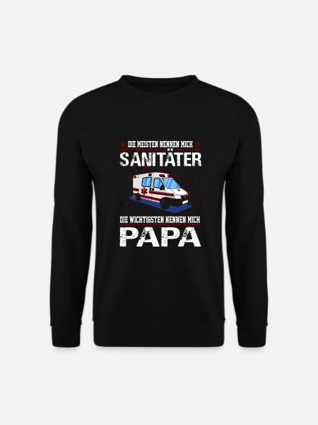 Sanitäter Rettungssanitäter Papa Rettungsdienst - Unisex Pullover - Schwarz