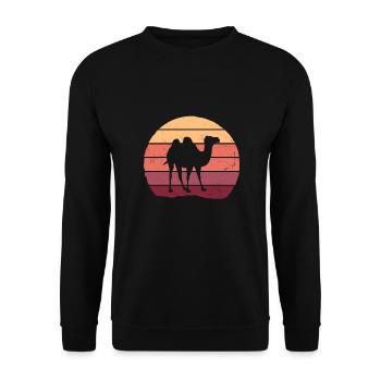 Chameau désert des animaux afrique vintage - Sweat-shirt Unisexe - noir - Devant - Alina (178cm) & Michal (187cm)