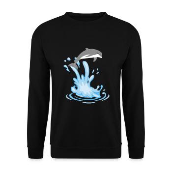 Delfin Delfinarium Ozean Zoo Meer Tierschutz - Unisex Pullover - Schwarz - Vorne - Alina (178cm) & Michal (187cm)
