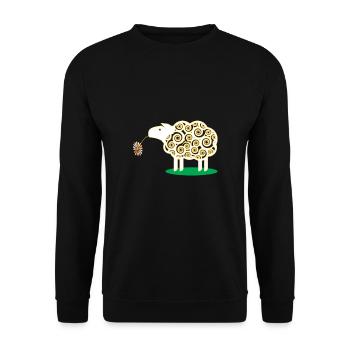 Schaf Blume niedlich Tier Schäfer Bauer Hirte - Unisex Pullover - Schwarz - Vorne - Alina (178cm) & Michal (187cm)