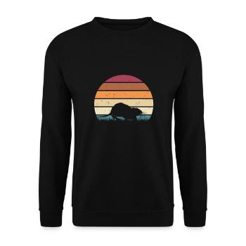 Bieber drôle rétro rongeurs Bien-être animal - Sweat-shirt Unisexe - noir - Devant - Alina (178cm) & Michal (187cm)