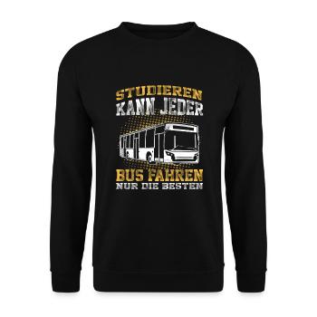 Busfahrer Beruf Bus öffentliche Verkehrsmittel - Unisex Pullover - Schwarz - Vorne - Alina (178cm) & Michal (187cm)
