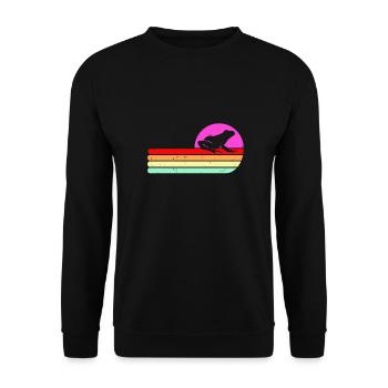 Frog Retro Vintage Toad Tree Frog Animal Nature - Unisex Sweatshirt - black - Front - Alina (178cm) & Michal (187cm)