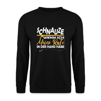 Angeln Spruch Angelrute hobby Angler fischen - Unisex Pullover - Schwarz - Vorne - Alina (178cm) & Michal (187cm)