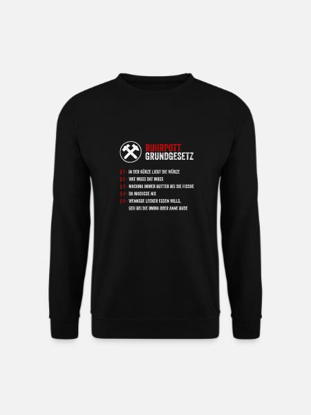 Ruhrpott Ruhrgebiet Grundgesetz Heimat Pott Spruch - Unisex Pullover - Schwarz
