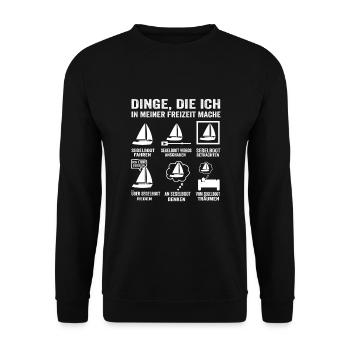 Segeln Segler Segelboot Skipper Segelschiff Hobby - Unisex Pullover - Schwarz - Vorne - Alina (178cm) & Michal (187cm)