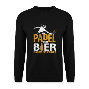Padel Tennis Bier Padel Tennisspieler Hobby - Unisex Pullover - Schwarz - Vorne - Alina (178cm) & Michal (187cm)