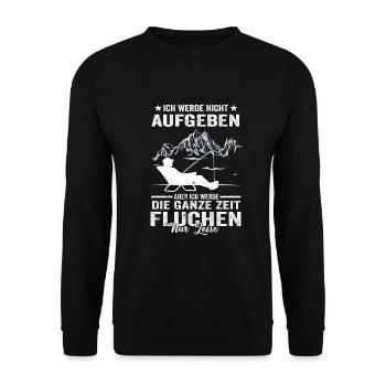 Angeln Spruch Angelrute hobby Angler fischen - Unisex Pullover - Schwarz - Vorne - Alina (178cm) & Michal (187cm)