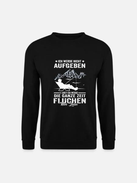 Angeln Spruch Angelrute hobby Angler fischen - Unisex Pullover - Schwarz