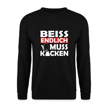 Angeln Spruch Angelrute hobby Angler fischen - Unisex Pullover - Schwarz - Vorne - Alina (178cm) & Michal (187cm)