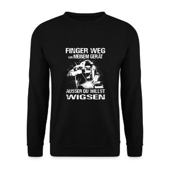 Wig Schweißen Schweißer Metallbauer Sprüche - Unisex Pullover - Schwarz - Vorne - Alina (178cm) & Michal (187cm)