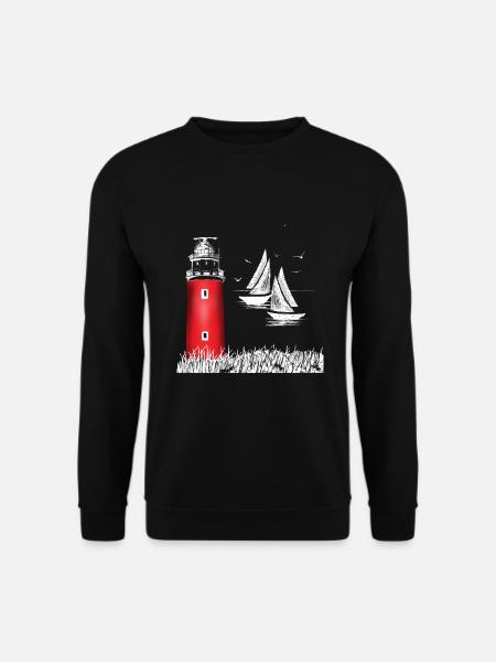 Roter Leuchtturm Texel Insel Holland Wattenmeer - Unisex Pullover - Schwarz