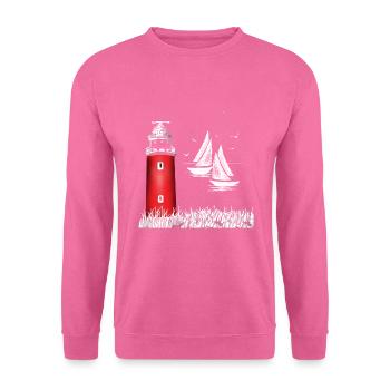 Roter Leuchtturm Texel Insel Holland Wattenmeer - Unisex Pullover - Pink - Vorne