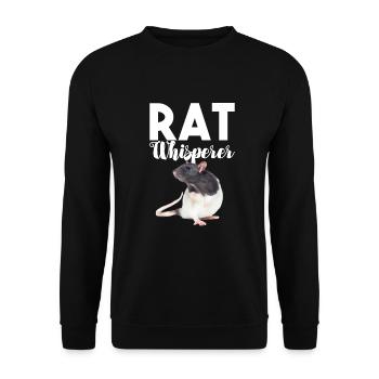 Rat Funny - Rat Whisperer - Unisex Sweatshirt - black - Front - Alina (178cm) & Michal (187cm)