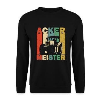 Acker Meister Traktor Nachwuchs Landwirt Junge - Unisex Pullover - Schwarz - Vorne - Alina (178cm) & Michal (187cm)