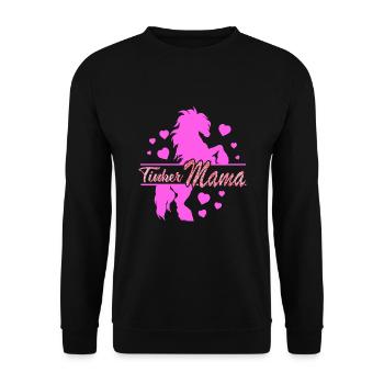 Tinker Pferd Mama Pferdeliebhaber Reiterin - Unisex Pullover - Schwarz - Vorne - Alina (178cm) & Michal (187cm)