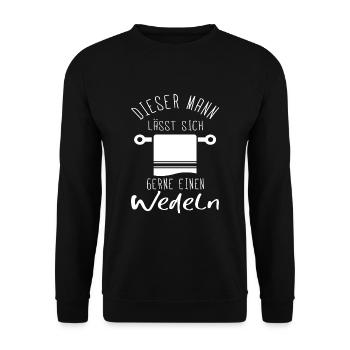 Saunagänger Sauna Wellness Saunagang Saunameister - Unisex Pullover - Schwarz - Vorne - Alina (178cm) & Michal (187cm)