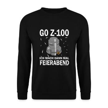 Feierabend Zerspaner Zerspanungsmechaniker - Unisex Pullover - Schwarz - Vorne - Alina (178cm) & Michal (187cm)