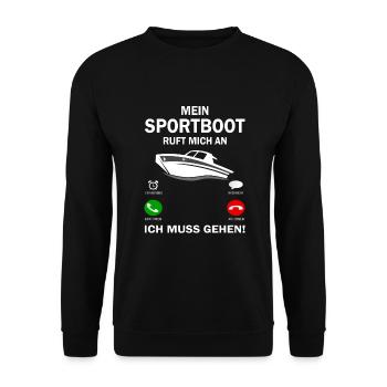 Keine Zeit Sportboot Männer Kapitän Motorboot - Unisex Pullover - Schwarz - Vorne - Alina (178cm) & Michal (187cm)