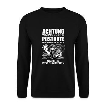 Schlaf mit einem Postboten Paketdienst Zusteller - Unisex Pullover - Schwarz - Vorne - Alina (178cm) & Michal (187cm)