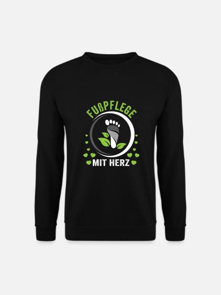 Fußpflege mit Herz Podologin Nageldesignerin - Unisex Pullover - Schwarz