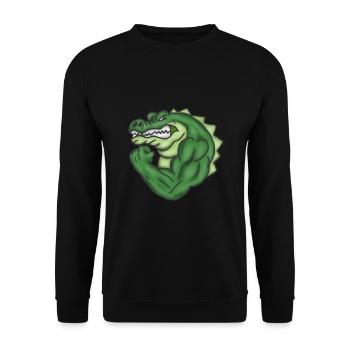 Crocodile bodybuilders muscles Powerlifting - Sweat-shirt Unisexe - noir - Devant - Alina (178cm) & Michal (187cm)