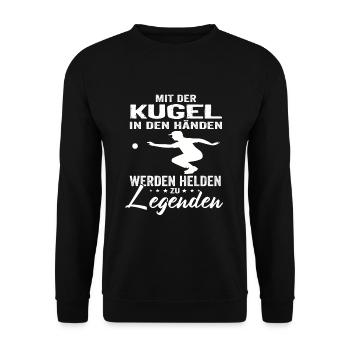 Boule Spieler Boccia Spieler Petanque - Unisex Pullover - Schwarz - Vorne - Alina (178cm) & Michal (187cm)