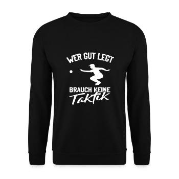 Boule Spieler Boccia Spieler Petanque - Unisex Pullover - Schwarz - Vorne - Alina (178cm) & Michal (187cm)